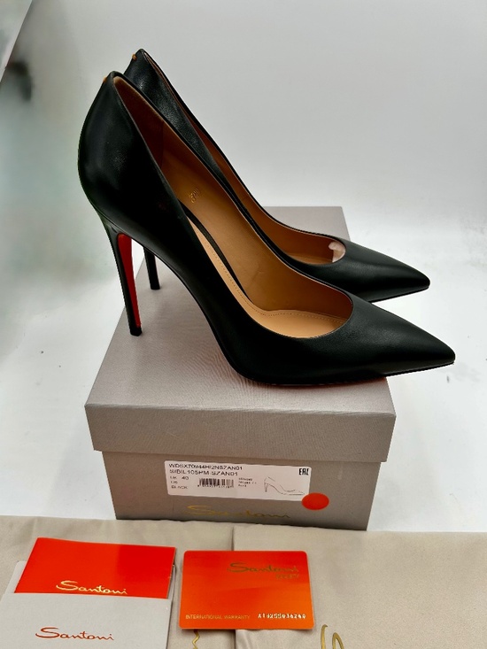 Santoni Shoes - Women’s Santoni Sibil 105mm Leather Pumps. Size 40/10 US. Made in Italy.